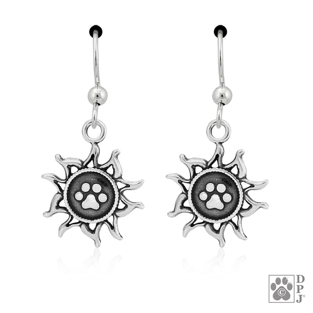 Sun and Paw Earrings, You Light Up My Life Earrings