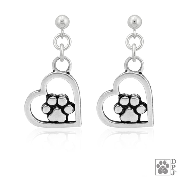 Heart and Paw Earrings, You Walked Into My Heart
